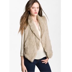 June Cream/Beige Fur Vest Jacket - Large